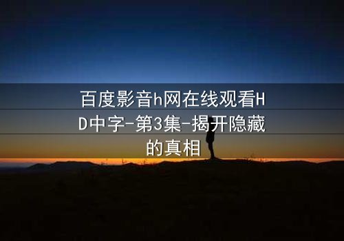 百度影音h网在线观看HD中字-第3集-揭开隐藏的真相