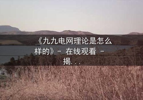 《九九电网理论是怎么样的》- 在线观看 - 揭开人性电网的终极博弈