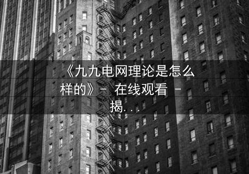 《九九电网理论是怎么样的》- 在线观看 - 揭开人性电网的终极博弈