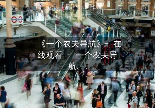 《一个农夫导航》- 在线观看 - 一个农夫导航带你穿越生死迷局