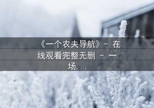 《一个农夫导航》- 在线观看完整无删 - 一场数字迷宫中的生存之战
