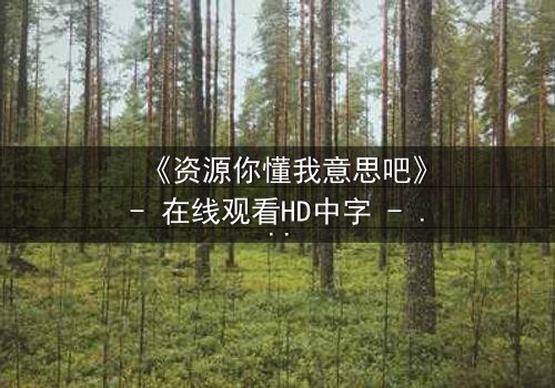 《资源你懂我意思吧》- 在线观看HD中字 - 揭开人性暗面的终极博弈