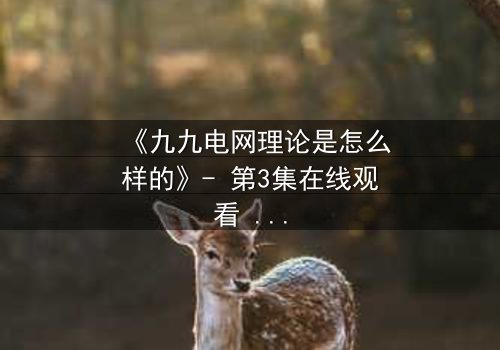 《九九电网理论是怎么样的》- 第3集在线观看 - 揭开人性电网的致命博弈